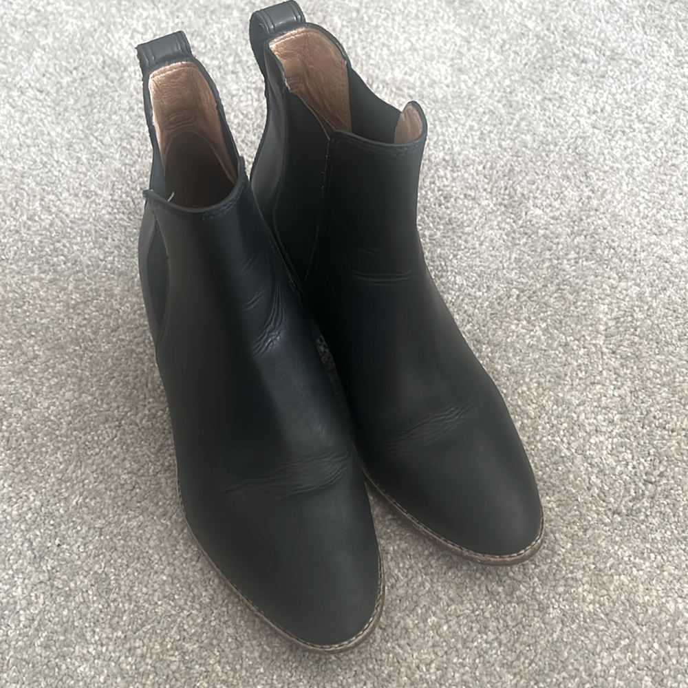 Madewell The Regan Black Leather Boots Size 8 - Picture 4 of 13